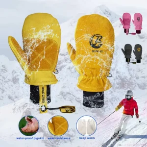 New Arrived Mittens Men Women Leather Waterproof Cold Snowboard Resistance Protective Ski Winter Gloves