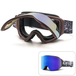 New Outdoor Master Goggles Anti Fog Prescription Photochromic Lens Snowboard Goggles Flip Up Ski Goggles for Women Men