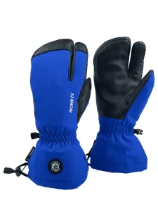 New Three finger Genuine Leather Gloves Warm Comfortable Unisex Waterproof Ski Gloves with Hook Loop Closure All Seasons