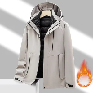 New Winter Jacket Unisex Workouts Sports Clothing Keep Warm Outdoor Hiking Jackets 2Pcs Hoodie Casual Clothes