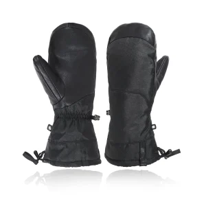 Nylon Leather Unisex Winter Ski Mittens Insulated Waterproof Warm Snowboarding Skiing Gloves Thermal Features Custom Logo