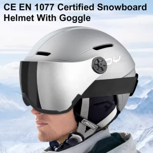 OEM Adult and Youth In Mold Ski Helmet with Goggle Factory Snowboard Helmet Logo Customization Dual PC Shell Snowboarding Helmet