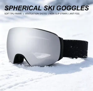 OEM Custom Logo Ski Goggles Anti Fog Magnetic Removable Lens Snowboard Glasses Sports Eyewear for Men