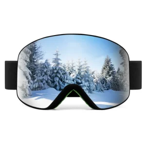 OEM Custom Logo Ski Goggles Strapless Fashion Electrochromic Lens Anti Fog Rainbow Bling Snow Sports