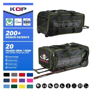 OEM Durable Ice Hockey Equipment Bag with Wheels and Side Stick Holders