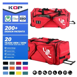 OEM Large Capacity Heavy Duty Rolling Ice Hockey Equipment Bag with Wheels and Trolley