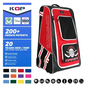 OEM Large Capacity Wheeled Ice Hockey Equipment Bag with Stick Holder