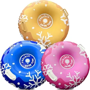 OEM ODM Inflatable Heavy Duty Snow Tube Sleds with Handles for Kids & Adults Polyester Material Outdoor Winter Toy Set
