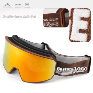 OEM Ski Glasses UV400 Double layer Anti fog Snow Ski Goggles High Quality Custom Logo Unisex Ski Goggles