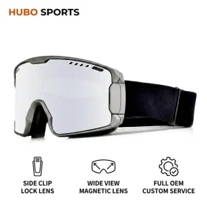 OEM Sports Eyewear Ski Goggles with Golf and Purple Interchangeable Lenses UV Protection and Magnetic System for Snowboarding
