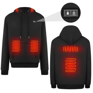 OEM USB Rechargeable Heated Hoodie Winter Outdoor Sports Wear With Overheat Protection Size 3XL