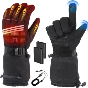OEM Unisex Rechargeable Heated Gloves 4 Temperature Modes Touch Screen Support Waterproof 7.4V 5000mAh Battery Camping