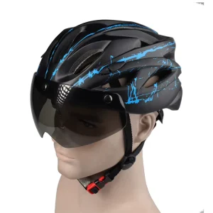 OEM&ODM Magnetic Lens Cycling Helmet with Strong PC Shell and Detachable Visor
