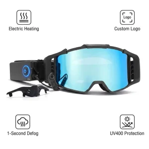OTG Electric Heated Ski Goggles Double Layer UV400 Polarized Snowboard Goggle Custom Logo