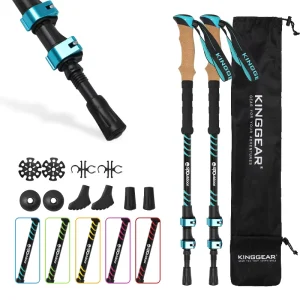 Outdoor Hiking Camping Lightweight Nordic Walking Stick Collapsible Hiking Poles 7075 Aluminum Cork Grip