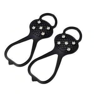 Outdoor Non Slip Gripper Spike Ice Traction Cleats for Shoes Boots with 5 Steel Studs Crampons