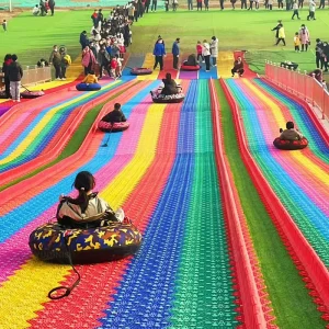 Outdoor Rainbow Plastic Dry Ski Slope Slide