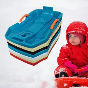 Outdoor Scenic Flexible Plastic Toboggan Snow Sled 2 Riders Pull Rope Snow Grass Beach Skiing Sleigh Sandboarding