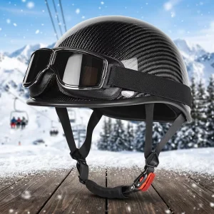 Outdoor Ski Safety Helmet Carbon Fiber Unisex Snowboard Anti Collision Helmet Adult Equipment
