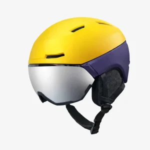 PC Ski Helmet with Built-In Lift-Up Goggles, CE EN1077 Certified, for Men Women and Youth