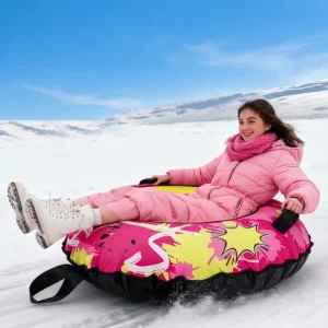 PVC Inflatable Foldable Snow Tube 41 Inch for Kids Winter Outdoor Sledding