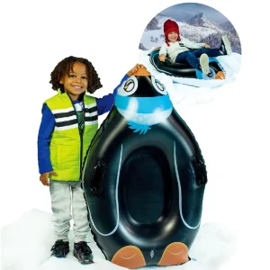 Penguin Winter Sports Outdoor Inflatable PVC Heavy Duty Snow Tubes Snow Sled With Handles for Family Adults Kids