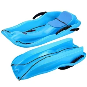 Plastic Snow Sled Toboggan with 2 Brake Handles for Kids and Adults