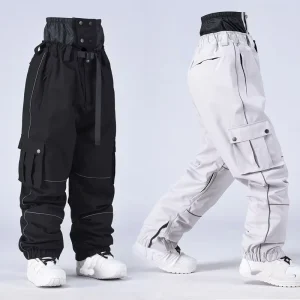 Plus Size Couple’s Warm Skiing Equipment Loose Fit Windproof Waterproof Warm Breathable Ski Pants