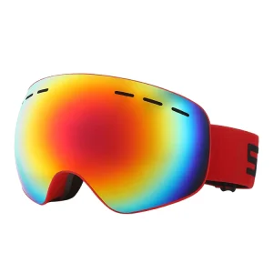 Polarized Mirror Lens Ski Goggles UV400 Snow Sports Eyewear Brown PC Frame