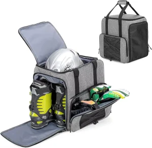 Polyester Helmet and Boot Bag for Skiing and Snowboarding with Zipper