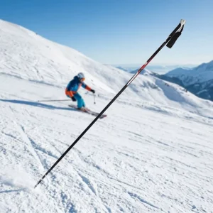Portable Carbon Cross Country Ski Poles Light Weight Snow Ski Sticks for Beginner & Intermediate Skiers
