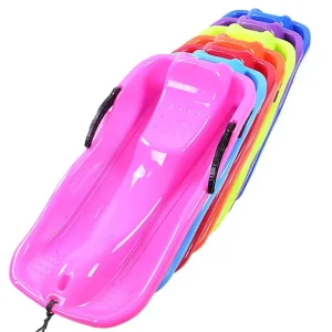 Portable Plastic Snow Sled Tube with Pulling Rope for Kids and Adults