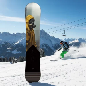 Professional All Mountain Snowboard for Adult Riders with Post Apocalyptic Flat Flower Graphics and Two Way Flex Profile for