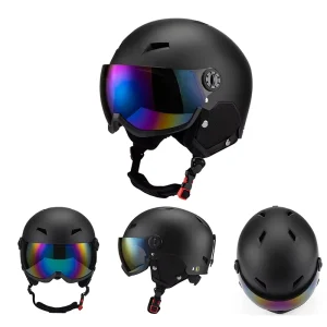Professional Fengyu Integrated Goggles Ski Helmet PC+EPS Unisex Adult with 8 10 Air Vents Thickened Warm Comfort Lining