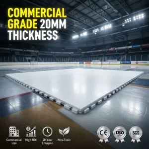 Professional Interlocking Synthetic Ice Rink Tiles 20mm Skating Floor for Commercial Sports Center