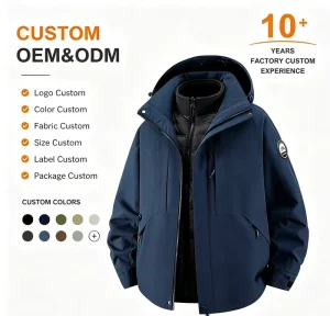 Professional Winter Hooded Varsity 3 in 1 Jacket Waterproof Windproof Mountaineering Coat Unisex Removable Liner Heavyweight