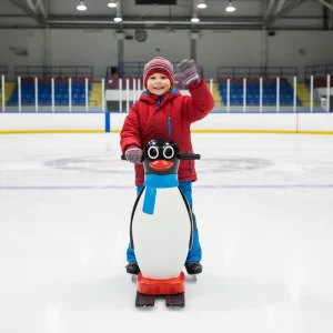 QIQU Ice Rink Equipment Blow Molded HDPE Beginner Training Aid for Adults & Kids Universal Penguin Buddy Ice Skate Assistant