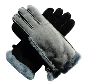 RTS Contrast colored Spanish Merino Double Face Sheepskin Leather Gloves for Women Winter Warm Comfortable Hand Sewing
