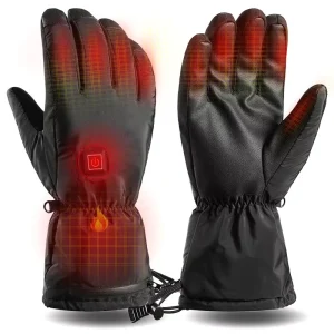 Rechargeable Battery Heated Electrical Motorcycle Warm Black Ski Winter Safety Heated Gloves