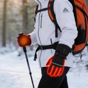 Rechargeable Battery-Heated Waterproof Windproof Ski Gloves for Men and Women