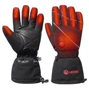 Rechargeable Heated Gloves 7.4V 2200mAh USB Black Snowproof for Skiing, Hiking and Cycling