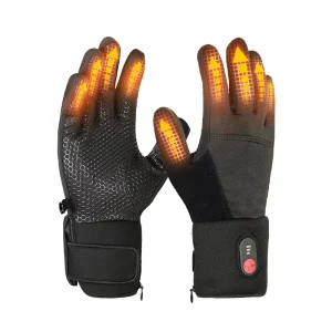 Rechargeable Heated PU Work Gloves with Split-Finger Design, 3-Speed Temperature Control, and 10-Hour Runtime