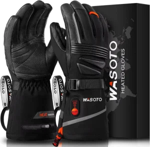 Rechargeable Heated Waterproof Full Finger Gloves for Men and Women Winter Sports Snowboarding Skiing Hiking Motorcycle Riding