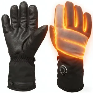 Rechargeable Polyester Winter Gloves Custom Heat Waterproof Insulated Split Finger Touchscreen