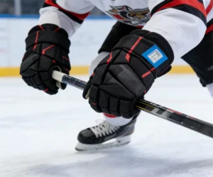 Red and Black Wear-Resistant Protective Ice Hockey Glove
