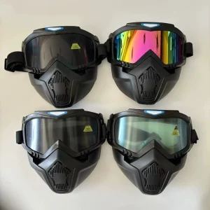 Retro Motorcycle Riding Mask Tactical Protective CS Wind Sand Dustproof Goggles Windscreen Full Frame Uncoated Lens