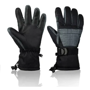 Rope Ski Gloves Full-Finger Waterproof Windproof Touchscreen with Reinforced Palm Unisex Winter Sport
