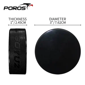 Rubber Ice Hockey Pucks for Practice and Training Official Regulation 6 oz 3 in Diameter Black