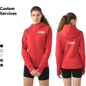 SCA Women’s Thickened Winter Warm Hooded Jacket Windproof Sports Top for Outdoor Fitness Yoga & Sweatshirt Solid Pattern DJ028