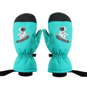 SGC-W30 Waterproof Fleece Ski Gloves Anti-Slip for Children’s Outdoor Downhill Skiing